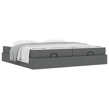vidaXL Bedframe met matras met matras 2 pcs Dim Grijs Stof afbeelding3 - 1
