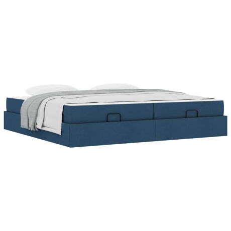 vidaXL Bedframe Anders met opslag Blauw 200 x 200 cm Stof afbeelding3 - 1