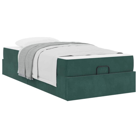 vidaXL Bedframe met opslag Donkergroen 90 x 200 cm Fluweel afbeelding3 - 1