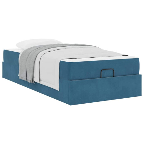 vidaXL Bedframe met opslag Blauw 100 x 200 cm Fluweel afbeelding3 - 1