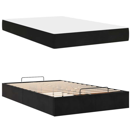 vidaXL Bedframe met opslag Zwart 120 x 200 cm Fluweel afbeelding3 - 1