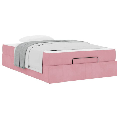 vidaXL Bedframe met matras met opslag Roze 120 x 200 cm Fluweel afbeelding3 - 1