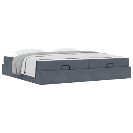 vidaXL Bedframe Anders Donkergrijs 200 x 200 cm Fluweel afbeelding3 - 1