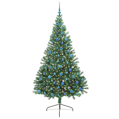 vidaXL Kunstmatig Voorverlicht Kerstboom met 300 LED Groen 240 cm PVC afbeelding3 - 1