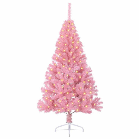 vidaXL Kunstmatig Voorverlicht Kerstboom met 150 LED Roze 120 cm PVC afbeelding3 - 1