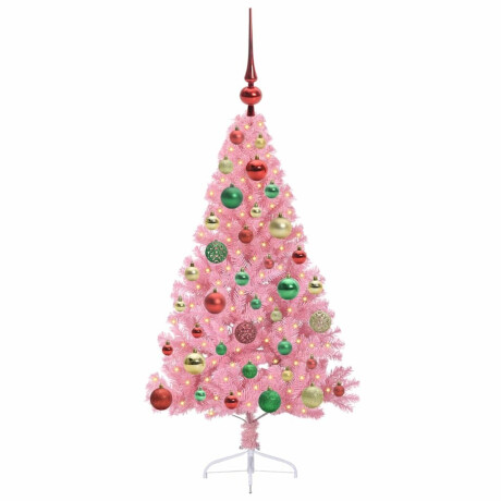 vidaXL Kunstmatig Voorverlicht Kerstboom met 150 LED Roze 120 cm PVC afbeelding3 - 1