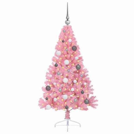 vidaXL Kunstmatig Voorverlicht Kerstboom met 150 LED Roze 150 cm PVC afbeelding3 - 1