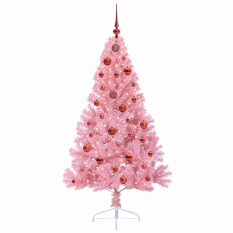 vidaXL Kunstmatig Voorverlicht Kerstboom met 150 LED Roze 150 cm PVC afbeelding3 - 1