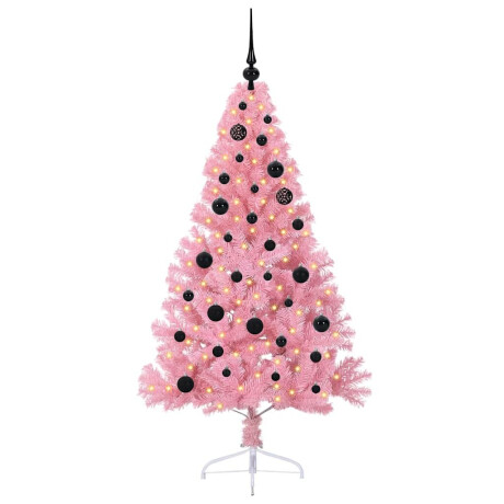 vidaXL Kunstmatig Voorverlicht Kerstboom met 150 LED Roze 150 cm PVC afbeelding3 - 1