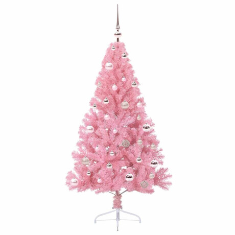 vidaXL Kunstmatig Voorverlicht Kerstboom met 150 LED Roze 150 cm PVC afbeelding3 - 1