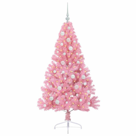 vidaXL Kunstmatig Voorverlicht Kerstboom met 150 LED Roze 150 cm PVC afbeelding3 - 1