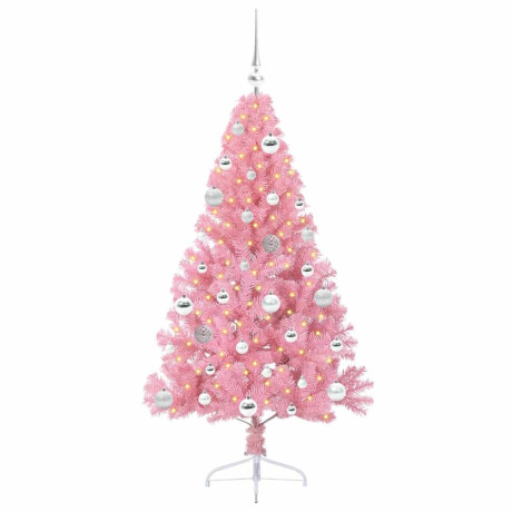 vidaXL Kunstmatig Voorverlicht Kerstboom met 150 LED Roze 150 cm PVC afbeelding3 - 1