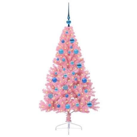 vidaXL Kunstmatig Voorverlicht Kerstboom met 150 LED Roze 150 cm PVC afbeelding3 - 1