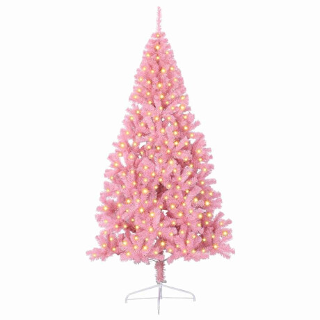 vidaXL Kunst Kerstboom met verlichting Roze 240 cm PVC afbeelding3 - 1
