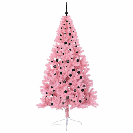 vidaXL Kunstmatig Voorverlicht Kerstboom met 300 LED Roze 240 cm PVC afbeelding3 - 1