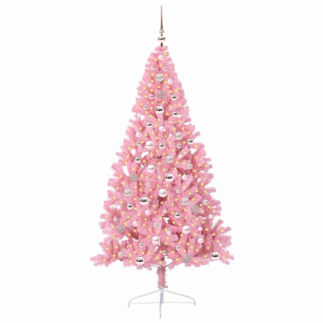 vidaXL Kunstmatig Voorverlicht Kerstboom met 300 LED Roze 240 cm PVC afbeelding3 - 1