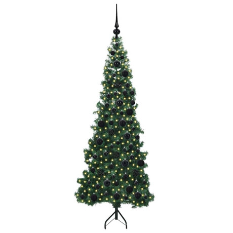 vidaXL Hoek Kunstkerstboom met 300 LED Groen 180 cm PVC en Metaal afbeelding3 - 1