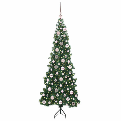 vidaXL Hoek Kunstkerstboom met 300 LED Groen 180 cm PVC en Metaal afbeelding3 - 1