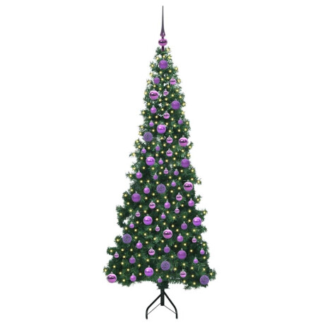 vidaXL Hoek Kunstkerstboom met 300 LED Groen 180 cm PVC en Metaal afbeelding3 - 1