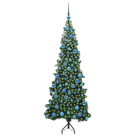 vidaXL Hoek Kunstkerstboom met 300 LED Groen 180 cm PVC en Metaal afbeelding3 - 1