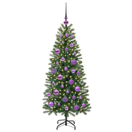 vidaXL Kunstkerstboom met 150 LED met standaard Groen 120 cm PE en PVC afbeelding3 - 1