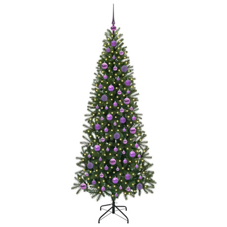 vidaXL Kunstkerstboom met 300 LED met standaard Groen 180 cm PE en PVC afbeelding3 - 1