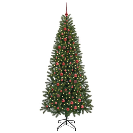 vidaXL Kunstkerstboom met 300 LED met standaard Groen 210 cm PE en PVC afbeelding3 - 1