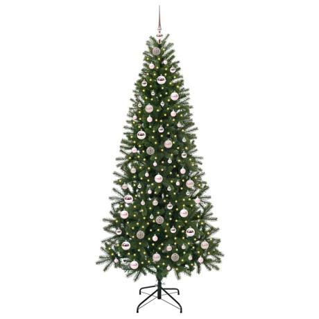 vidaXL Kunstkerstboom met 300 LED met standaard Groen 210 cm PE en PVC afbeelding3 - 1