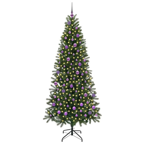 vidaXL Kunstkerstboom met 300 LED met standaard Groen 210 cm PE en PVC afbeelding3 - 1