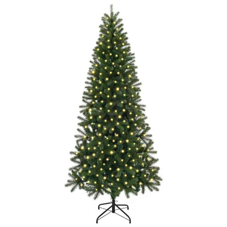 vidaXL Kunstkerstboom met 300 LED met standaard Groen 240 cm PE en PVC afbeelding3 - 1
