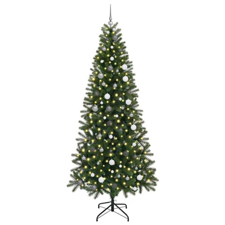 vidaXL Kunstkerstboom met 300 LED met standaard Groen 240 cm PE en PVC afbeelding3 - 1