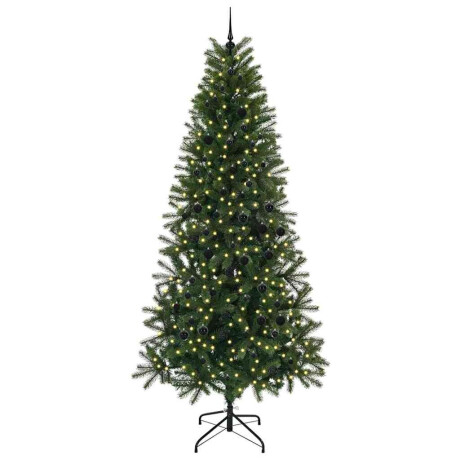 vidaXL Kunstkerstboom met 300 LED met standaard Groen 240 cm PE en PVC afbeelding3 - 1