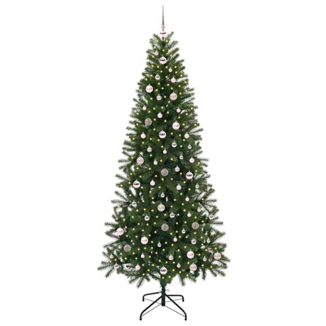 vidaXL Kunstkerstboom met 300 LED met standaard Groen 240 cm PE en PVC afbeelding3 - 1