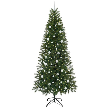 vidaXL Kunstkerstboom met 300 LED met standaard Groen 240 cm PE en PVC afbeelding3 - 1