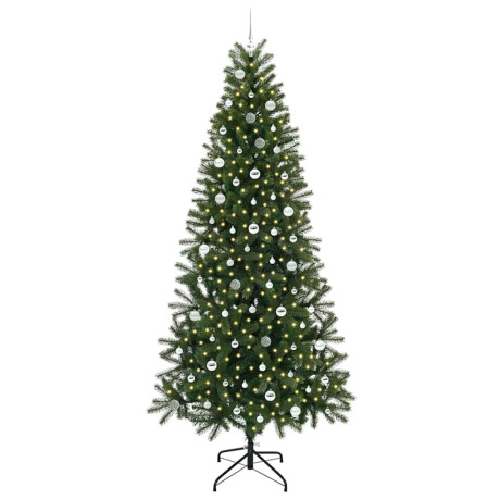 vidaXL Kunstkerstboom met 300 LED met standaard Groen 240 cm PE en PVC afbeelding3 - 1