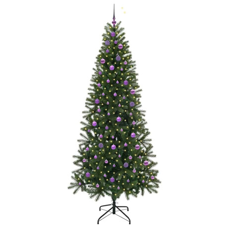 vidaXL Kunstkerstboom met 300 LED met standaard Groen 240 cm PE en PVC afbeelding3 - 1