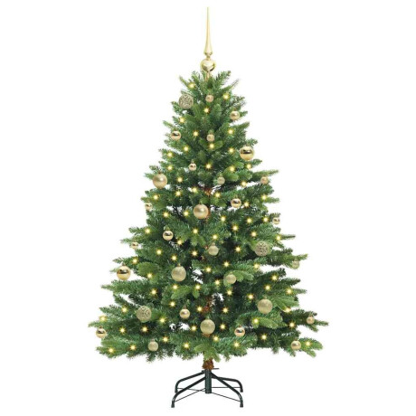 vidaXL Kunstkerstboom met 150 LED met standaard Groen 150 cm PE en PVC afbeelding3 - 1