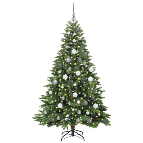 vidaXL Kunstkerstboom met 300 LED met standaard Groen 180 cm PE en PVC afbeelding3 - 1