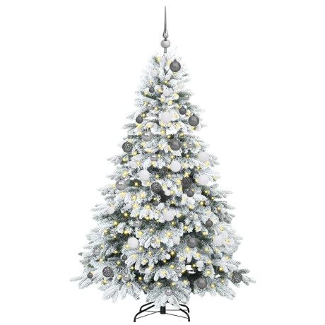 vidaXL Kunstkerstboom met 300 LED met standaard Groen 180 cm PE en PVC afbeelding3 - 1
