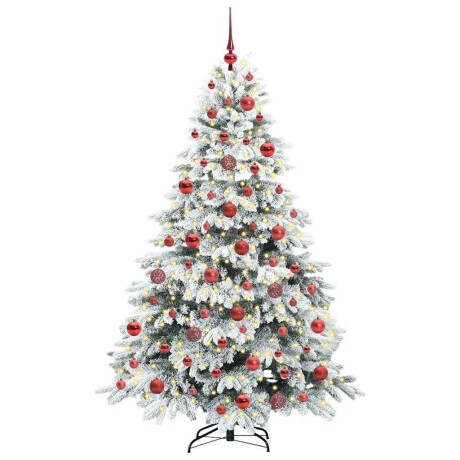 vidaXL Kunstkerstboom met 300 LED met standaard Groen 180 cm PE en PVC afbeelding3 - 1