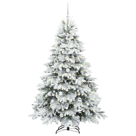 vidaXL Kunstkerstboom met 300 LED met standaard Groen 180 cm PE en PVC afbeelding3 - 1
