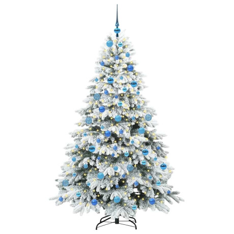 vidaXL Kunstkerstboom met 300 LED met standaard Groen 180 cm PE en PVC afbeelding3 - 1