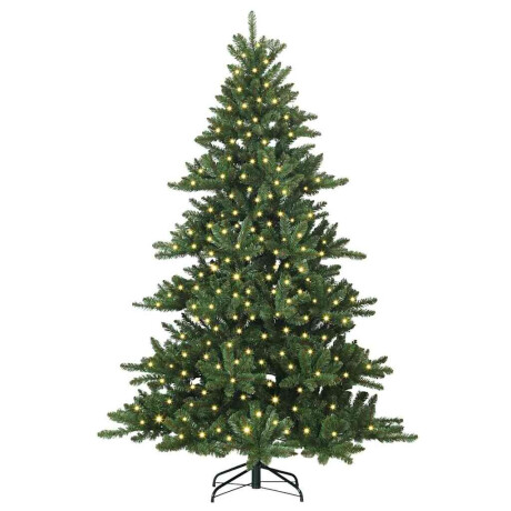 vidaXL Kunstmatige Inklapbare Kerstboom met 300 LED's Groen 240 cm PVC afbeelding3 - 1