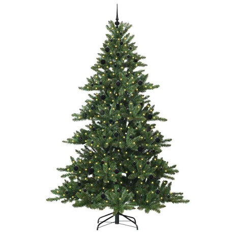 vidaXL Kunstmatige Inklapbare Kerstboom met 300 LED's Groen 240 cm PVC afbeelding3 - 1