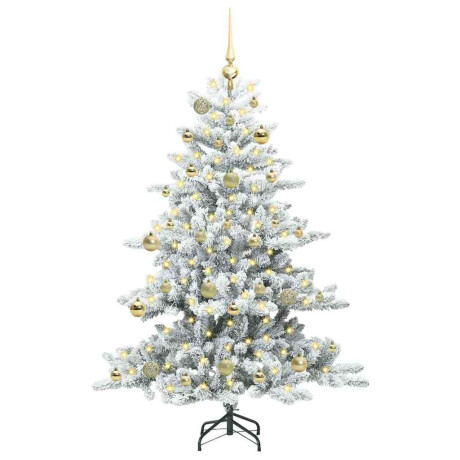 vidaXL Kunstmatige Inklapbare Kerstboom Wit 150 cm PVC en staal afbeelding3 - 1