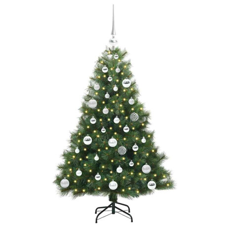 vidaXL Kunstkerstboom met 150 LED met standaard Groen 120 cm PE en PVC afbeelding3 - 1
