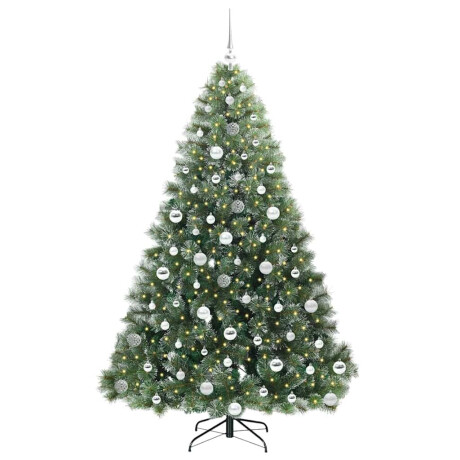 vidaXL Kunstkerstboom met 300 LED met standaard Groen 180 cm PE en PVC afbeelding3 - 1