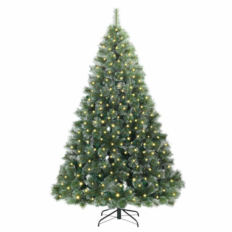 vidaXL Kunstkerstboom met 300 LED met standaard Groen 240 cm PE en PVC afbeelding3 - 1