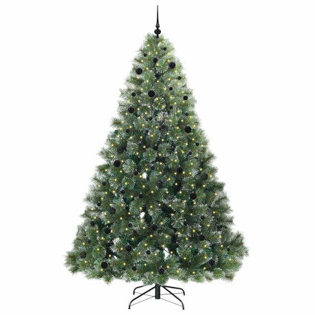 vidaXL Kunstkerstboom met 300 LED met standaard Groen 240 cm PE en PVC afbeelding3 - 1