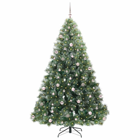 vidaXL Kunstkerstboom met 300 LED met standaard Groen 240 cm PE en PVC afbeelding3 - 1